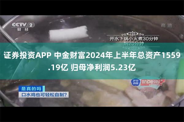 证券投资APP 中金财富2024年上半年总资产1559.19亿 归母净利润5.23亿