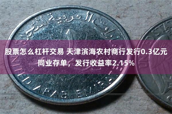 股票怎么杠杆交易 天津滨海农村商行发行0.3亿元同业存单，发行收益率2.15%