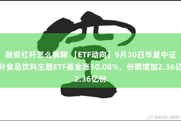 融资杠杆怎么解释 【ETF动向】9月30日华夏中证细分食品饮料主题ETF基金涨10.08%，份额增加2.36亿份