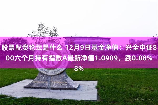 股票配资论坛是什么 12月9日基金净值：兴全中证800六个月持有指数A最新净值1.0909，跌0.08%