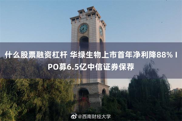 什么股票融资杠杆 华绿生物上市首年净利降88% IPO募6.5亿中信证券保荐